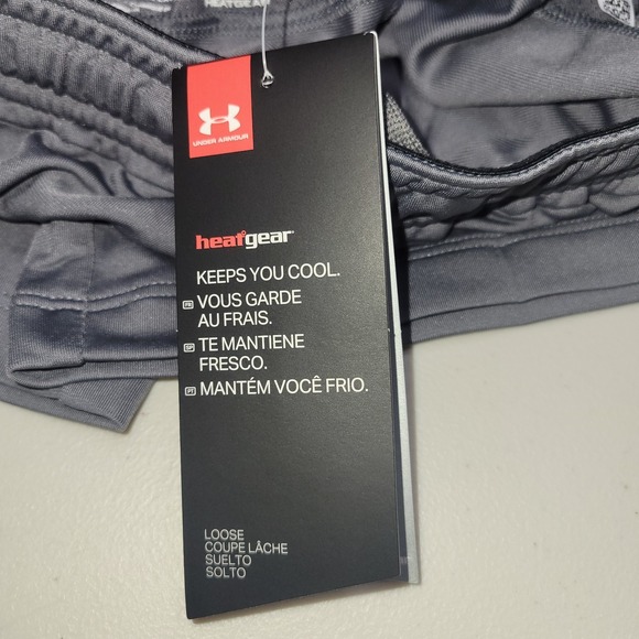 Under Armour UA Boys Shorts M Size Medium Youth Medium Gray YMD Loose Heatgear - Picture 7 of 10
